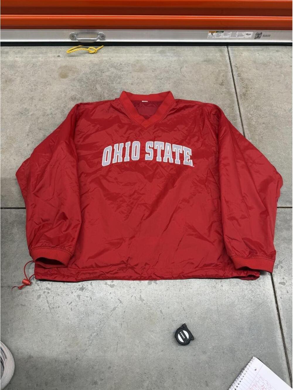 vintage ohio state university pullover collegiate windbreaker jacket size xl